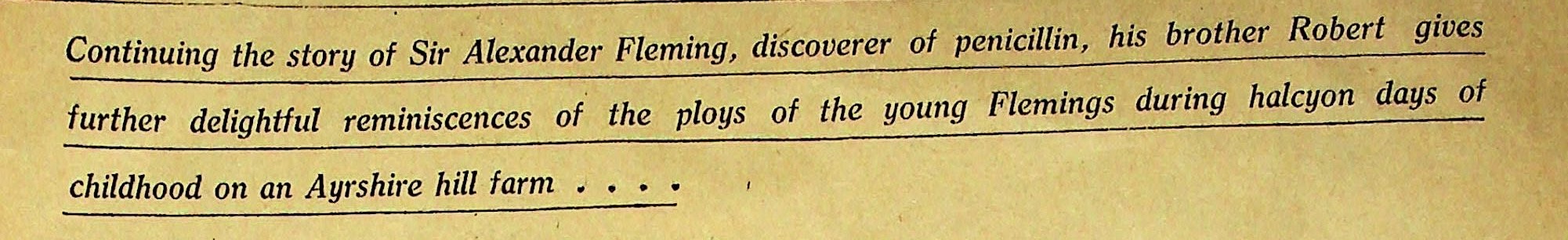 Headline for Robert Fleming article 10